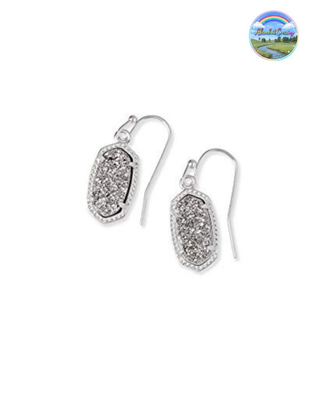 Lee Drop Earrings for Women Rhodium Plated Brass French Wire
